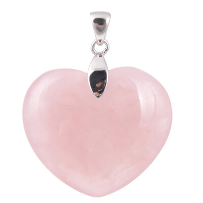 Colgante en plata con Cuarzo rosa