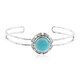 Brazalete en plata con Turquesa bella durmiente