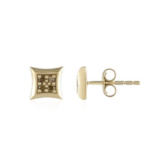 Pendientes en oro con Diamante chocolate I2