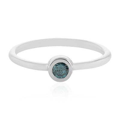 Anillo en plata con Diamante azul