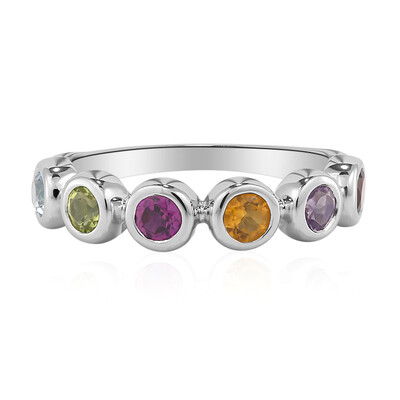 Anillo en plata con Topacio azul cielo