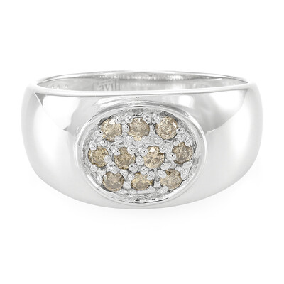 Anillo de hombre en plata con Diamante chocolate