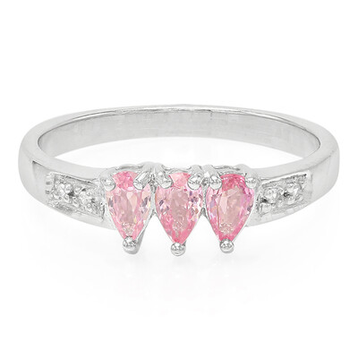 Anillo en plata con Zafiro Padparadscha
