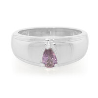 Anillo en plata con Zafiro de Ceilán púrpura no calentado