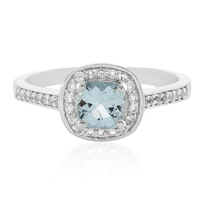 Anillo en plata con Aguamarina