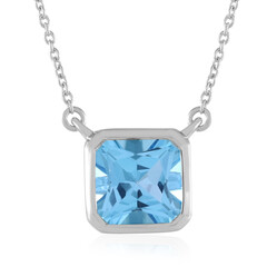 Collar en plata con Topacio azul suizo