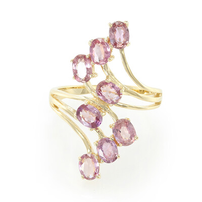 Anillo en oro con Zafiro Padparascha no calentado (AMAYANI)