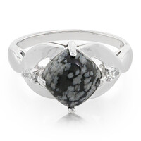 Anillo en plata con Obsidiana Copo de Nieve
