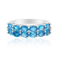 Anillo en plata con Apatita azul neón
