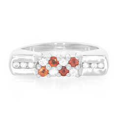 Anillo en plata con Rubí rojo atardecer