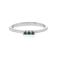 Anillo en plata con Diamante azul I3