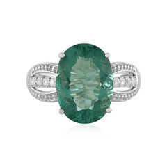 Anillo en plata con Fluorita verde