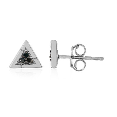 Pendientes en plata con Diamante azul I2