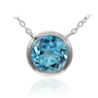 Collar en plata con Topacio azul suizo