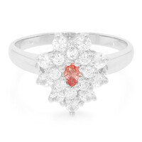Anillo en plata con Zafiro Padparadscha