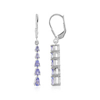 Pendientes en plata con Tanzanita