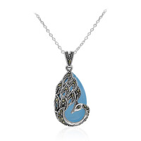 Collar en plata con Calcedonia agua