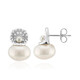 Pendientes en plata con Perla blanca Freshwater (Michelle Albala)