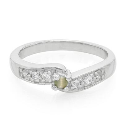 Anillo en plata con Alejandrita ojos de gato