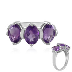 Anillo en plata con Amatista de Zambia
