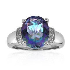 Anillo en plata con Cuarzo Místico azul