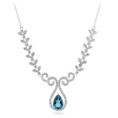 Collar en plata con Topacio azul de Londres