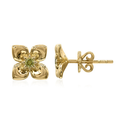 Pendientes en oro con Diamante amarillo VS1 (Annette)