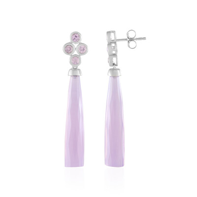 Pendientes en oro con Calcedonia lavanda (KM by Juwelo)