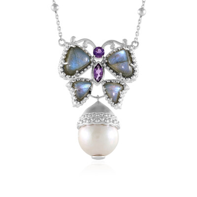 Collar en plata con Perla blanca Freshwater (Dallas Prince Designs)