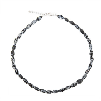 Collar en plata con Obsidiana Copo de Nieve