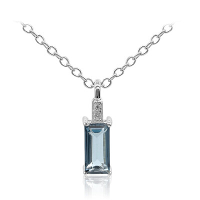 Collar en plata con Topacio azul de Londres