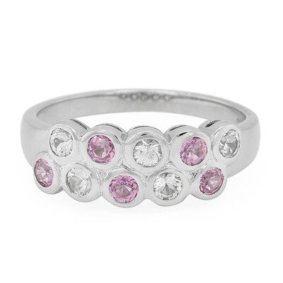 Anillo en plata con Zafiro de Ceilán rosa
