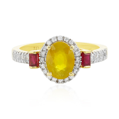 Anillo en plata con Zafiro amarillo de Madagascar