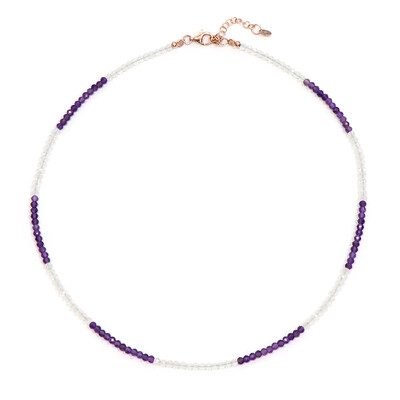 Collar en plata con Piedra de Luna arcoíris