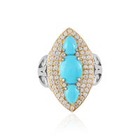 Anillo en plata con Turquesa bella durmiente (Dallas Prince Designs)