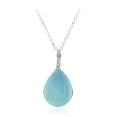 Collar en plata con Calcedonia agua