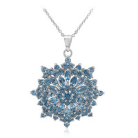 Collar en plata con Topacio azul suizo