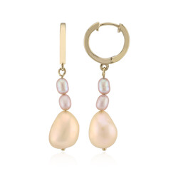 Pendientes en plata con Perla naranja Freshwater (TPC)