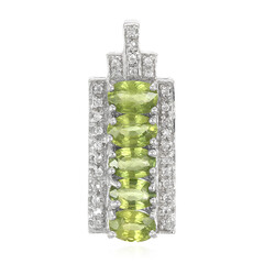 Colgante en plata con Zafiro verde AAA