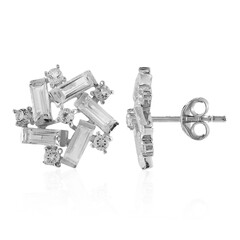 Pendientes en plata con Topacio blanco