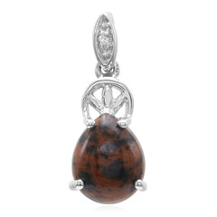Colgante en plata con Obsidiana caoba