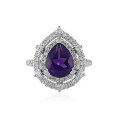 Anillo en plata con Amatista de Zambia