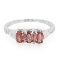 Anillo en plata con Rubí rojo atardecer