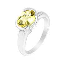 Anillo en plata con Cuarzo del Ouro Verde