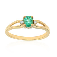 Anillo en oro con Esmeralda de Zambia AAA