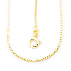 Cadena en plata Sterling bañada en oro amarillo 50 cm - 2,45 g