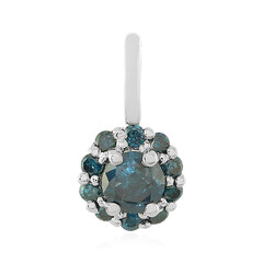Colgante en plata con Diamante azul I3