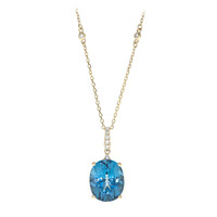 Collar en oro con Topacio azul de Londres (CIRARI)