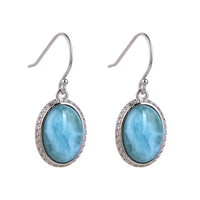 Pendientes en plata con Larimar