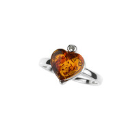 Anillo en plata con Ámbar báltico